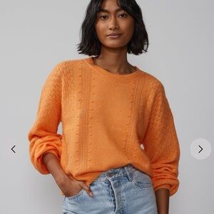 NWT Melon Crew Neck Sweater with Fuzzy Texture